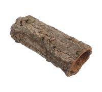 HEMOTON Naturalistic Reptile Shelter with Hollow Log Design Made from Light-colored Tree Wood, Easy to Clean for Terrarium Decor and Amphibian Habitat Hideouts in Brown