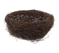 HEMOTON Nest Encourage Realistic Small for Bird Rattan Look with Birds Handmade and Natural Coffee Colour Multipurpose Ornament to Foot and Beak Exercise Garden