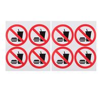 HEMOTON No Food Or Drink Allowed Sticker Set Pvc Adhesive Warning Signs 4pcs Convenient and Practical Safety Decals for Indoor and Outdoor Use on and Doors for Business and Retail