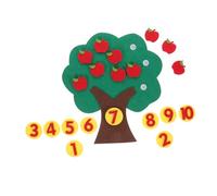 HEMOTON Non Woven Math Teaching Aid Apples Tree for Preschool Educational Counting Game with Smooth Edges Sturdy Safe for Kindergarten Math Learning