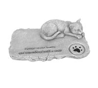 HEMOTON Outdoor Cat Gravestone Durable Wear Resistant Pet Headstone for Garden Indoor Use Lifelike Cat Memorial Accessory for Honoring Feline Memories