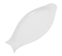HEMOTON Oval Fish Plate Ceramic Serving Platter Pure White Steamed Fish Dish Household Kitchen Tray 15.75X7.48X0.98In Ideal for Appetizers Fillet Sushi Rolls Snacks