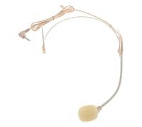HEMOTON Over Ear Wired Microphone Headset with 3.5mm L Plug, Portable Voice Projection for Tour Guides and Church Services, Beige Metal Ear Hanging Mic