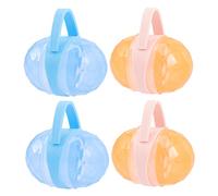 HEMOTON Pacifier Storage Container Easy Open and Close Feature 4 Sets Plastic Pacifier Holder Outdoor Around House Use