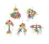 HEMOTON Parrot Chewing Toy Braided Tube Funny Birds Grinding Plaything for Parrot Toy Hanging Chew Toy Bite Toy for Parrot Playing Entertainment