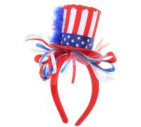 HEMOTON Patriotic with Red Cloth and Plastic Material Comfortable Design that Won't Slip Boppers Headband for Independence Day Parades and Party Accessories