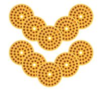 HEMOTON Pavement Markers round Yellow Reflective 10pcs with Glass and Abs Material Road Safety Studs for Enhanced Night Visibility and Critical Position Guidance, for Crossing Points