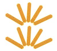HEMOTON Pavement Markers with Glass and Abs Material Reflective Yellow 10pcs Rectangle Road Markers for Enhanced Night Visibility and Universal Road Adaptability for Exit Ramps and Curved