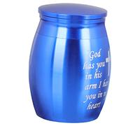 HEMOTON Pet Memorial Urn for Ashes Decorative Keepsake Urn Blue Ceramic Suitable for Dogs and Cats for Remembering Loved Ones