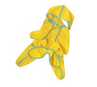 HEMOTON Pet Rain Slicker Dog Rain Jacket with Hood Breathable Four Legged Raincoat for Small Medium Dogs Yellow High Collar Keeps Pets Dry and Warm Rainy Weather