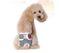 HEMOTON Pet Safety Pants Adjustable Stripe Pattern for Female Dogs Black Comfortable Sanitary Physiological Pants for Menstruation Super Absorbent Pet Diapers to Protect Floors and