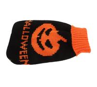 HEMOTON Pet Sweater Reusable Dog Clothes Halloween for Dogs and Puppies Thick and Warm Wool and Acrylic Fibers Knit Pumpkin Design for Cold Weather and Photos