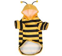 HEMOTON Pet Winter Coat Cat Dog Hoodie Dog Clothes Bee Costume Warm Fleece Comfortable Leash Ring
