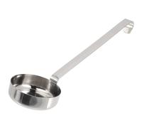 HEMOTON Pizza Sauce Spoon 3Oz Flat Bottom Ladle with Long Handle 10.5 Inch Stainless Steel Measuring Spoon for Pizza Sauce and Toppings Kitchen Use