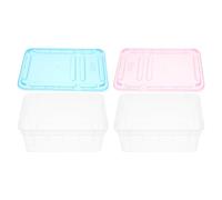HEMOTON Plastic Tortoise Box 2PCS, Breeding Box Reptiles for Outdoors, Ventilative Good Viewing Feeding Keeper for Tortoise and Silkworm