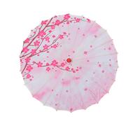 HEMOTON Plum Blossom Hand Parasol Umbrella Lightweight Vintage Chinese Japanese Wedding Bridal Cosplay Photography Prop Classical Dance Sunshade Decorative Tea Party Accessory