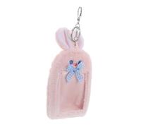 HEMOTON Plush Rabbit Card Holder Cute Keychain for Photo Card Holder Korean Style for School Office Student Use