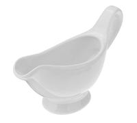 Hemoton Porcelain Gravy Boat, 100ML White Ceramic Sauce Jug with Smooth Handle and Lip Spout, Serving Salad Dressing Broth Ketchup Black-Pepper, for Christmas and New Year