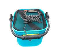 HEMOTON Portable and Smooth Zipper Design Eva Fishing Bucket with Anti-slip Rope Foldable Live Fish Container Sturdy and Lightweight Random Color for Outdoor Fishing