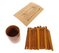 HEMOTON Portable Bamboo Fortune Telling Sticks with Drawstick Mechanism, Traditional Chinese Design and Cultural Aesthetic Appeal for Group Teaching and Family Gatherings, Khaki Colour