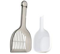 HEMOTON Portable Cat Litter Scoop Set Grey Durable Easy Clean Capacity with Comfortable Handle for Home Cat Waste Removal