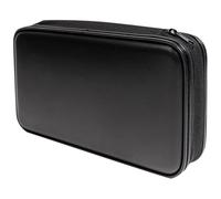 HEMOTON Portable DVD Storage Case Beautiful Sewing Design Black Cloth Material for 80 Cds with Zipper Closure for Home and Travel Use