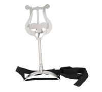 HEMOTON Portable Euphonium Music Stand Silver Adjustable Sheet Music Holder for Marching Band Travel-friendly Score Rack