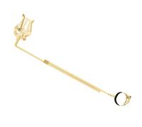 HEMOTON Portable Flute Music Lyre with Secure Clip and Iron Construction for Practice Sessions and Live Performances, Golden Colour Music Stand Accessory for Flute and Other Instruments