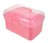 HEMOTON Portable Medicine Box with Handle, Large Plastic Storage Organizer, Double-Layer Medicine Cabinet 31X20X20Cm for Home and Travel