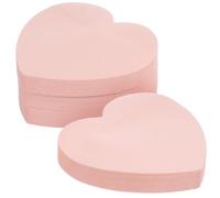 HEMOTON Portable Pink Heart Shaped Removable Paper Note Pads 4 Books and 400 Sheets, for School and Office Use by Students and Office Workers