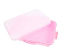 HEMOTON Portable Sandbox Storage Box with Lid, Handheld Sand Tray for Indoor and Outdoor Play, Pink and White Sandpit Organizer