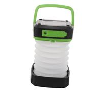 HEMOTON Portable Solar Camping Lantern Collapsible LED Tent Light with USB Rechargeable Battery Lightweight Hiking Lantern for Outdoor Emergency Power Outages and Backpacking Green