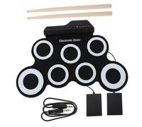 HEMOTON Portable USB Electronic Drum Set Hand Roll up Drum Kit with Silicone Pads Black for Practicing and Friends Gathering, Real Drumming Experience, for Beginners and Boys and Girls