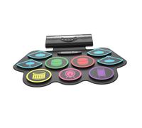 HEMOTON Portable Wireless Electronic Drum Pad with Dual-speaker Stereo Sound Effects and 1000mah Battery, Silicone Roll-up Drum Kit for Practice and Recording Sessions