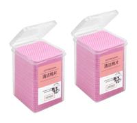 HEMOTON Professional Glue Wiping Cloth 400pcs Pink Non-woven Pads for Lash Extension Glue Bottle Maintenance