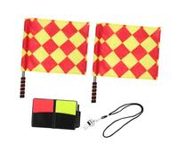 HEMOTON Professional Soccer Referee Gear Kit with Red Yellow Cards Flags Stainless Steel Whistle and Record Complete Set for Match Officials