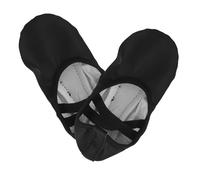 HEMOTON PU Leather Ballet Dance Shoes Soft Sole No-tie Flats for Women and Breathable Polyester Lining Flexible PU Material for Ballet Yoga Modern Dance Stage Performance Black