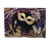 HEMOTON Purple Vinyl Masquerade Party Backdrop Beautiful Colors and Patterns Design, Eye-catching Wall Backdrop Suitable for Tapestry and Photography Prop