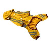 HEMOTON PVC Dog Raincoat for Small Dogs and Cats Breathable Single Layer Rainwear Yellow for Rainy Days Open Design for Comfort and Freedom