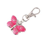 HEMOTON Quartz Pocket Watch Keychain with Butterfly Shape Portable Cartoon Hanging Watch for Students Women Pink Ladies Keyring Timepiece Read Large Dial Creative Idea