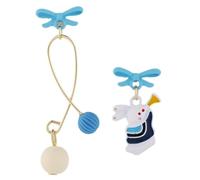 HEMOTON Rabbit Drop Earrings Women Dangle Minimalist Asymmetric Bunny Pendant Statement Jewelry for Beach Holiday Wedding Prom Birthday Party Accessories