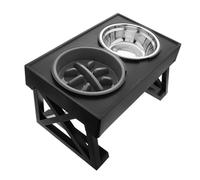 HEMOTON Raised Cat Bowl Dog Bowl Stainless Steel Slow Feeder Pet Double Bowl Pet Bowl for Food and Water for Home and Travel Use