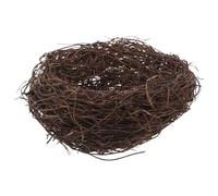 HEMOTON Rattan Bird Nest Handmade for Small Birds Realistic Look and Multipurpose Use, Coffee Colour Decorative Nest Encouraging Foot and Beak Exercise and Easter for Wedding Favors