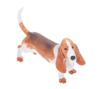 HEMOTON Realistic Basset Dog Figurine for Home Decor Plastic Animal Model Portable Miniature Dog Decoration for Terrariums Micro Landscapes Succulents Idea