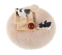 HEMOTON Realistic Wooden Dollhouse Cat Tree Tower Miniature Climbing Frame for Scale Small Scene Photography Kitten Playset Doll Furniture Decoration Encouraging Imaginative Pretend Play