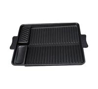 HEMOTON Rectangular Baking Pan BBQ Dish Outdoor Roasting Tray for Beef Steak BBQ Pizza Oven Grill Tray