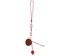 HEMOTON Red Jade Lotus Pod Phone Charm for Car Keys and Fans | Gold Jade, Watermelon Crystal, Aventurine Details, Wrist Strap Included, Vintage Chinese Style, Female Friends Random Color