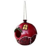 HEMOTON Resin Bird Nest House for Garden Pomegranate Design Outdoor Hanging Birdhouse Adornment