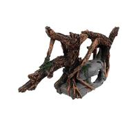 HEMOTON Resin Hollow Tree Trunk Aquarium Decoration Artificial Driftwood Fish Tank Hideout for Betta Shrimp Resin Stump Ornament for Freshwater and Saltwater Aquariums Natural Landscape