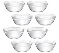 HEMOTON Round Glass Dessert Bowls Easy to Demould 8pcs Multipurpose Pudding Bowls and for Making Pudding and Cakes Convenient for Daily Use